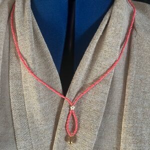 Elegant Coral and Gold Women's Necklace
